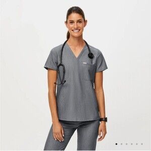 FIGS Technical Collection Graphite Gray Casma Scrub Top - Medium - #1569